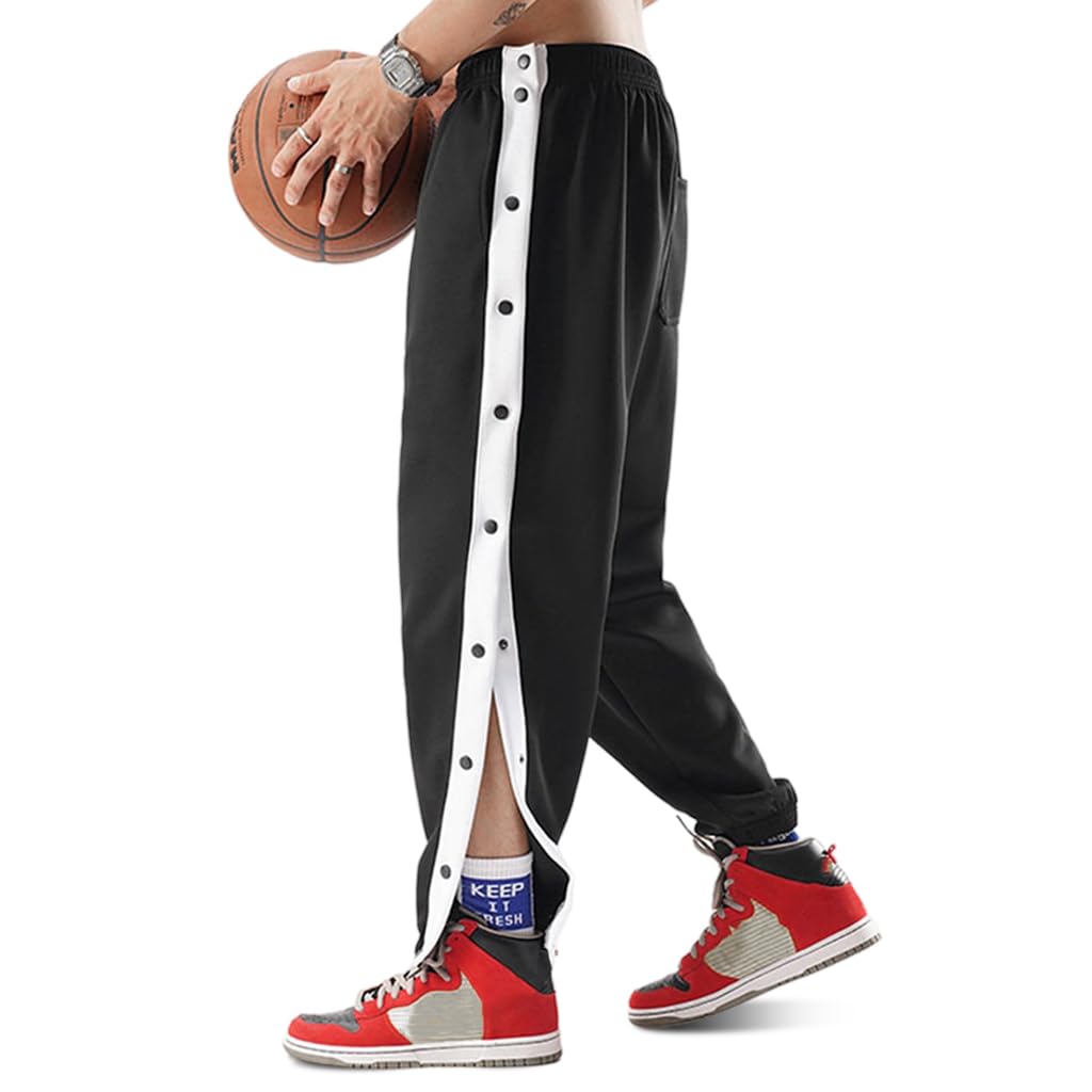GUSTAVE Men's Trousers Sport Pants Casual Trousers Side Button-up Design Summer Fashion Breathable Men Trousers Elastic Waist Men's Casual Sport Trousers, XXL, Black GUSTAVE Men's Trousers Sport Pants Casual Trousers Side Button-up Design Summer Fashion Breathable Men Trousers Elastic Waist Men's Casual Sport Trousers, XXL, Black